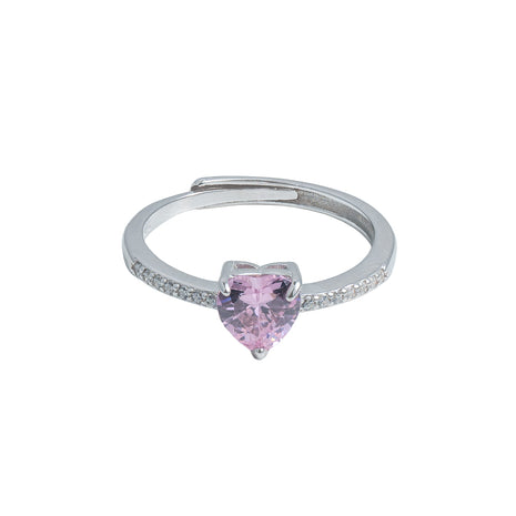 Inel Heart Solitaire Pink