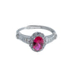 Inel Oval Halo Pink