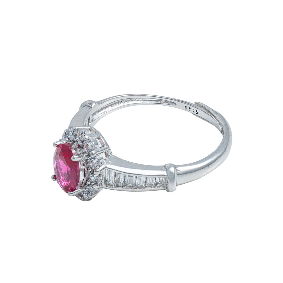Inel Oval Halo Pink
