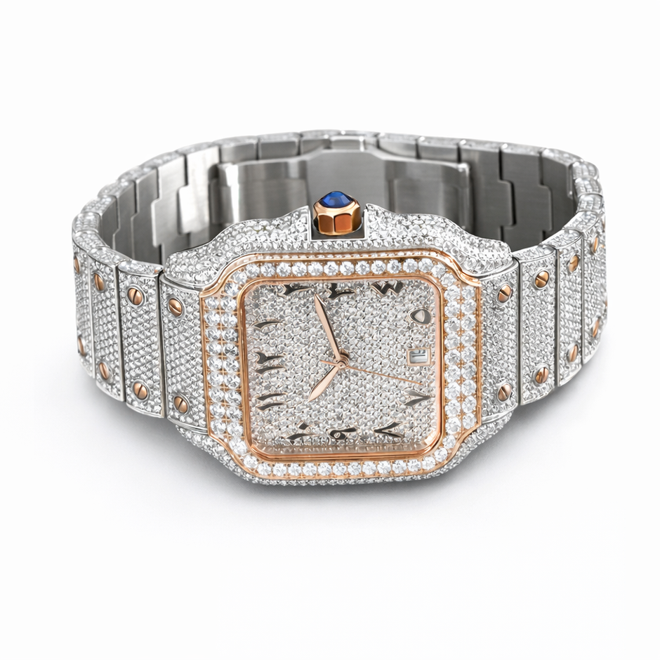 Ceas Santos Arabic - Automatic Iced Full Moissanite VVS