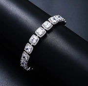 Bratara  Diamond Cuban 9mm lățime (Argintiu/Auriu)