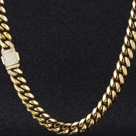Colier Cuban INOX GOLD 18k