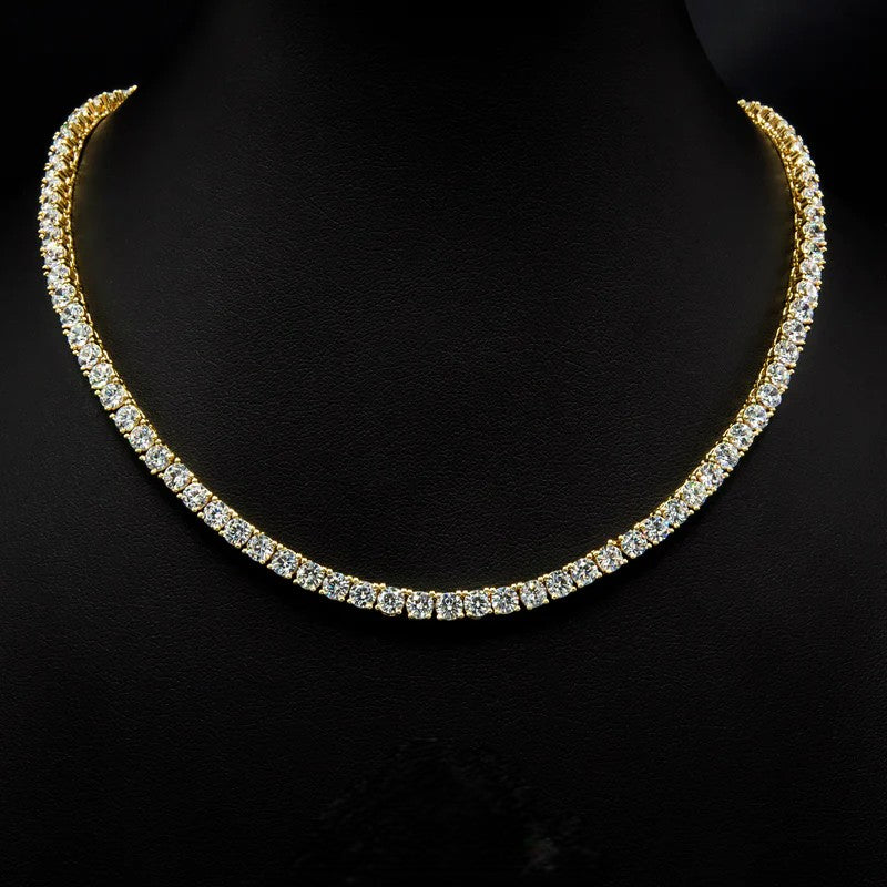 Set Colier și Bratara Tennis, Gold cu Cristal