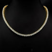 Set Colier și Bratara Tennis, Gold cu Cristal