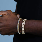 Set 2 Bratari Cuban și Tennis, Auriu