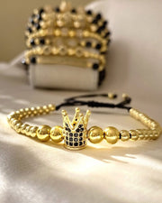 Bratara model Coroana, reglabila auriu, Lux unisex.