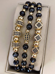 Set 3 bratari unisex cu margele perlate.